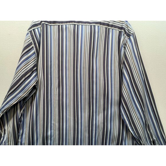 Thomas Dean Mens Long-Sleeve Button-Up Shirt Size XL Multicolor Striped - Picture 9 of 10
